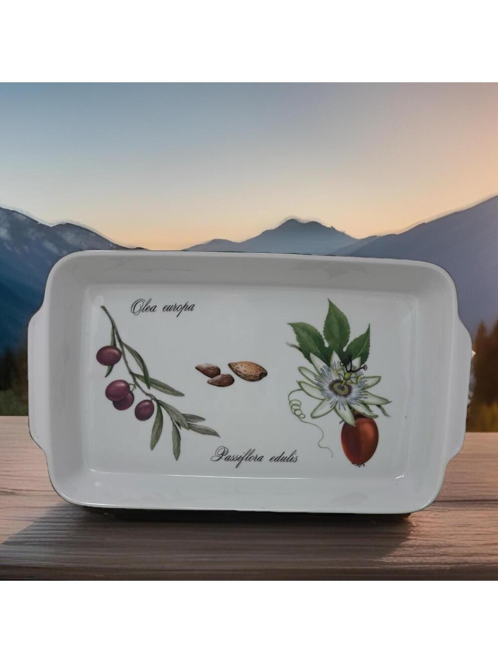 VTG Apilco Porcelain France Casserole Elysian Garden 15” Ronald Van Ruyckevelt